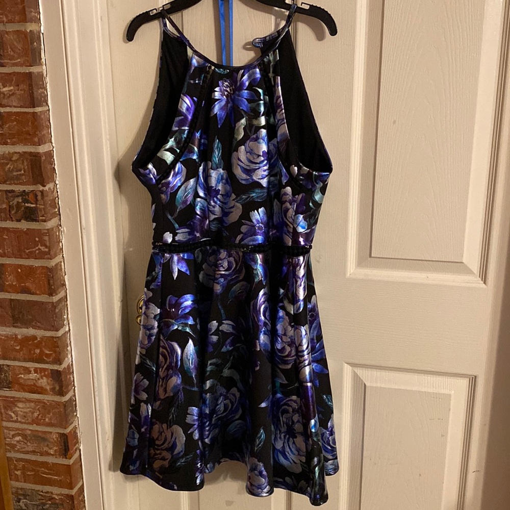 Cool colored floral short dress
